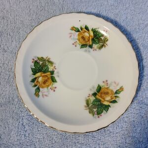 Vintage Victoria Ceramics Teacup Saucer Yellow Roses Gold Trim Japan 5"